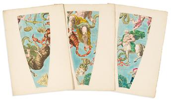 (GLOBES.) Vincenzo Coronelli; and Jean-Baptiste Nolin. Orbis Coelestis Typus - [set of hand-colored engraved segments to construct